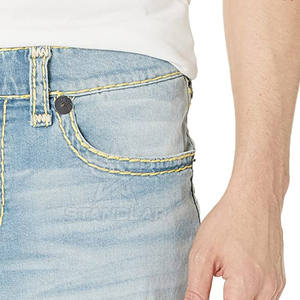 Shorts de mezclilla ligeros al por mayor, cómodos, con cintura elástica, shorts tailandeses para hombre, para venta en línea - Product Image 4