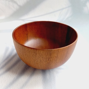 Cuenco pequeño con diseño de aspecto Natural, tazón de madera maciza hecho a mano, con logotipo personalizado, vajilla para sopa, arroz y ensalada - Product Image 2