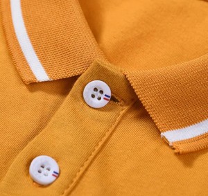 Chemises polo pour garçons à manches courtes en tricot uni décontractées d'été Polyester/Coton - Product Image 5