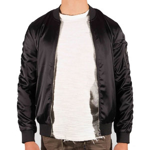 Blank Casual Wear Outdoor <b>Jackets</b> Custom Made Unisex Filled <b>Jackets</b> Solid Color Satin Made Stand Collar Varsity <b>Bomber</b> <b>Jacket</b> - Product Image 1