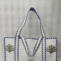 Sac fourre-tout matelassé en coton imprimé palmiers, sac à bandoulière, sac de shopping, fabricant, 330 GSM