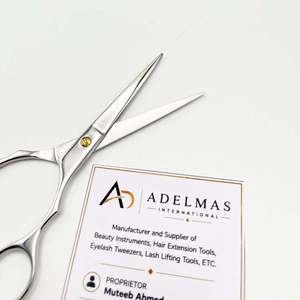 Tijeras de Peluquería Profesionales de Acero Inoxidable Plateado, Tijeras para Peinar el Cabello con Mango Mediano, Logotipo Personalizado - Product Image 5
