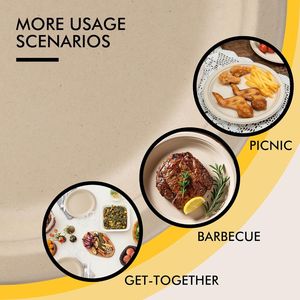 Piatti di Carta Biodegradabili Resistenti da 10 Pollici [Confezione da 150] Compostabili e Realizzati con Fibre Naturali di Canna da Zucchero - Product Image 2