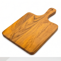 Planche à découper en teck naturel massif à 100 %, design ergonomique en forme de palette, ustensile de cuisine écologique, durable, de haute qualité, lisse