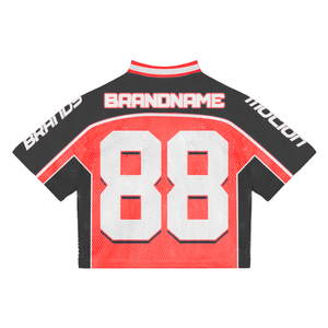 เสื้อกีฬาพิมพ์ลายแบบกำหนดเอง ดีไซน์พรีเมียม คุณภาพสูง ผลิตจากผ้าโพลีเอสเตอร์ตาข่าย แห้งเร็ว สำหรับผู้ชาย - Product Image 2