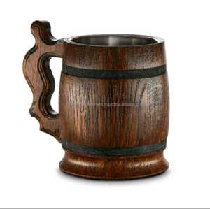 Tasses en bois d'acacia pour l'eau de thé de café de Dirking avec la tasse de bière en bois de style de fantaisie avec la poignée disponible au prix export - Product Image 6