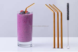 Juego de pajitas de cobre puro hecho a mano con cepillo de limpieza, ideal para cócteles, batidos o uso diario ecológico - Product Image 3