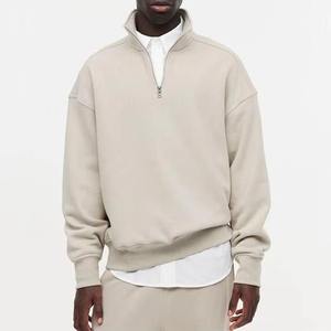 Men's Black Quarter-<b>Zip</b> <b>Hooded</b> Sweatshirt Full Sleeve Solid Color Breathable Golf Pullover Casual Wear - Product Image 6