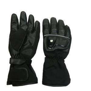 Gants de vélo pour homme en cuir noir, à doigts entiers, avec fermeture à boucle, imperméables, pour la conduite hivernale - Product Image 3