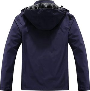 Blouson d'hiver long pour homme de créateur, coupe-vent à capuche, col montant, style vintage, léger et résistant au vent, vente en gros - Product Image 1