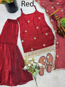 Indian & Pakistan Clothing Gharara Designs Punjabi Girl Sexy Beautiful Salwar Suit Neck Designs Sarara Woman Dress real Mirror - Product Image 2