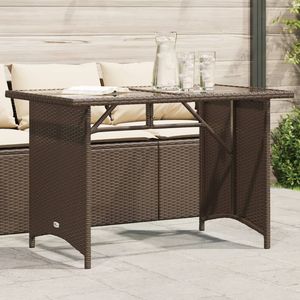 Table de jardin extérieure en rotin PE marron 43,3 x 26,8 pouces - Product Image 1