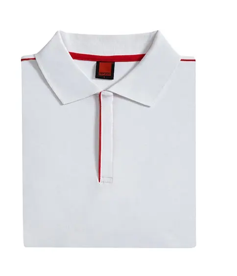 Camiseta de algodón entrelazada para hombre, Polo de Color blanco y rojo, ropa personalizable, uniforme