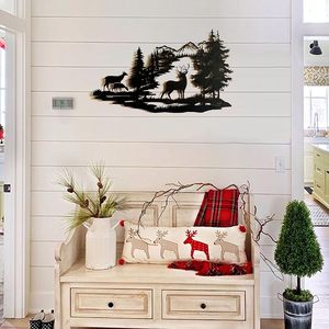 Décoration murale exquise en fonte de fer style Art Déco, cerf découpé au laser, animal de la forêt, décoration de Noël pour la maison, artisanat suspendu - Product Image 6