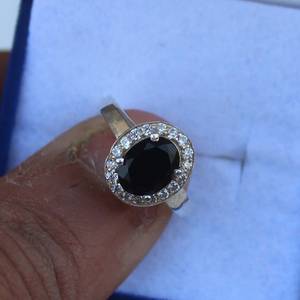Black Onyx <b>Ring</b> Handmade <b>925</b> Sterling <b>Silver</b> Cubic Zirconia Statement Gemstone <b>Ring</b> Gift For Her - Product Image 4