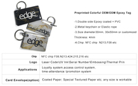 Porte-clés RFID étanche personnalisé 125 KHz pour contrôle d'accès, porte-clés ABS RFID pour hôtel, porte-clés intelligents sans contact en époxy