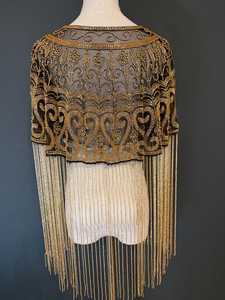 Luxury Glass <b>Beaded</b> Fringe by the Foot, Silver-Lined Golden <b>Trim</b> Fringe - Product Image 5