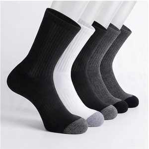Crew <b>Socks</b> Solid Color Cotton Breathable Men Women Daily Wear Spring Season Adult Regular Fit Knitted <b>Socks</b> - Product Image 3
