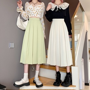 OEM 2026 Women New Style Half-Length Pleated <b>Skirt</b> <b>Elastic</b> Waist Solid Color Spring New Half-Length Pleated Plus size <b>Skirt</b> - Product Image 2