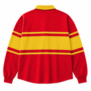 NSPDK Sorority <b>Women's</b> Striped Pique <b>Rugby</b> Shirt Color Block Long Sleeve Polo Collar Pullover Embroidered Graphic <b>Top</b> - Product Image 4