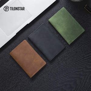 TVW104C Business Vintage Crazy Horse Genuine Leather Credit <b>Card</b> Cover Bifold Minimalist Slim <b>Card</b> <b>Holder</b> - Product Image 6