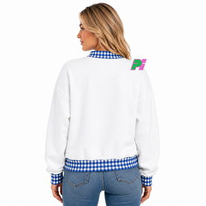 Sudadera de cuello simulado de felpa gruesa de gran tamaño de Arkansas con letras AR de guinga y ribetes - Product Image 2