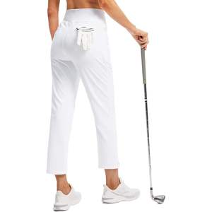 2025 femmes taille haute XL Golf pantalon 5 poches Stretch toile pantalons de survêtement pour voyage athlétique travail maison confortable cheville - Product Image 3