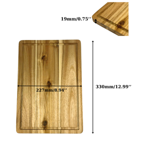Planche à découper rectangulaire en bois de caoutchouc robuste, épaisse et solide, pour cuisine, fabrication OEM directe d'usine - Product Image 6