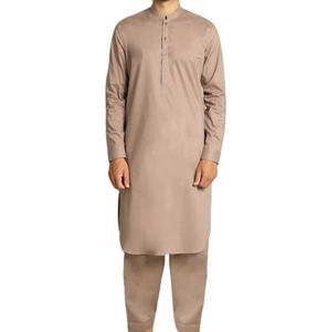 Faible MOQ, Fournisseur Direct d'Usine, Costume Homme en Coton de Bonne Qualité, Shalwar Kameez, Robe Pakistanaise, Ensemble 2 Pièces pour Tenues de Fête - Product Image 1