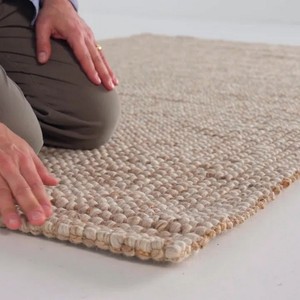 Modern Intricately Braided Thick Rectangle Natural Jute Reversible Customized Size Living Room Outdoor Rug Handmade Durable - Product Image 2