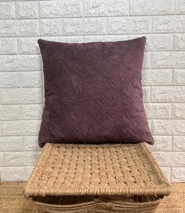 Solid Brown Woven Cotton Linen Square <b>Cushion</b> Cover Plain Zipper Case for Home Sofa - Product Image 2