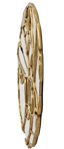 Modern Abstract Aluminum <b>Frame</b> Wall <b>Mirror</b> <b>Gold</b> Finish Decorative Organic Leaf Shape Hanging Wall <b>Mirror</b> Luxury Home Decor - Product Image 3