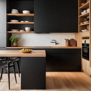 JY Vietnam tablero de melamina carcasa de madera dura de gama alta coctelera sin marco gabinetes de cocina personalizados - Product Image 5