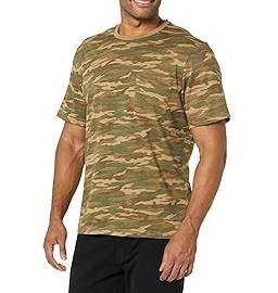 Camiseta de Cuello Redondo para Actividades al Aire Libre, Color Sólido, 100% Algodón, Manga Regular, Jersey para Caza, Senderismo, Camping, Patrón de Camuflaje Bottomland - Product Image 5