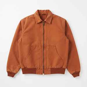 Blouson Bomber d'Hiver pour Homme en Toile de Coton Épaisse Style Detroit, Coupe Ajustée, Col Rabattu, Fermeture Éclair, Veste de Travail Rétro Chaude - Product Image 1