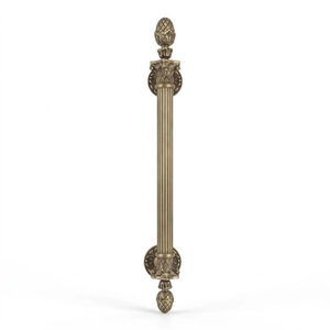 Corinthian Crest Modern Door <b>Handle</b> Antique Gold Finish Brass Luxury Decorative Pull Premium Interior Exterior Door Hardware - Product Image 1
