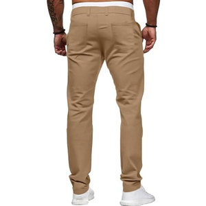 กางเกงชิโน่ผู้ชายทรงสลิมฟิต ผ้าสเตรช ขอบเรียบ ทรงสกินนี่ สวมใส่สบาย ผลิตจากผ้าคอตตอนผสม เหมาะสำหรับใส่ลำลอง แฟชั่น กางเกงทำงานคุณภาพพรีเมียม - Product Image 5