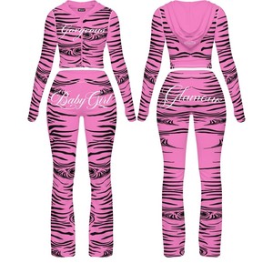 Ensemble 2 pièces vintage personnalisé : veste à capuche zippée et pantalon de survêtement évasé – Tenue de sport et de détente streetwear - Product Image 6
