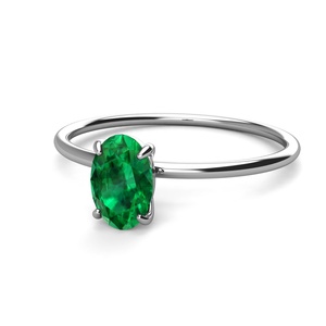 Anillo de plata de primera ley con Esmeralda verde para mujer, sortija, plata esterlina 925, estilo minimalista, delicado, ovalado, <span class=keywords><strong>2022</strong></span> - Product Image 3