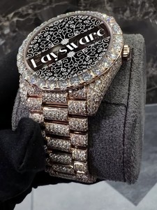Montre de luxe avec un look de diamant en moissanite, bracelet en acier inoxydable, montre-bracelet hip-hop - Product Image 1