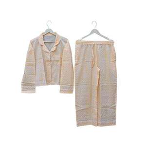 Ensemble de vêtements de nuit en satin élégant pour femmes, pyjama d'été à manches courtes, col en V, imprimé numérique, longueur complète, vêtements de nuit respirants, taille élastique - Product Image 1
