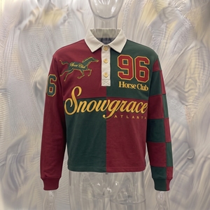 เสื้อรักบี้ลายทางสั้น Snowgrace Atlanta ระบายอากาศได้ดี ปักโลโก้ คอปกพับได้ ทรงหลวม ใส่ได้ทั้งชายและหญิง สำหรับผู้ใหญ่ - Product Image 3