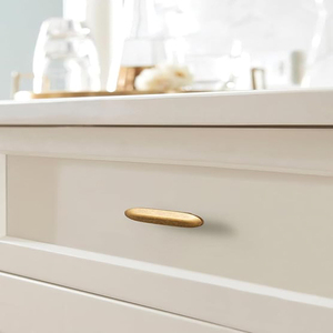 Oval Cabinet Knobs <b>Antique</b> Brass Drawer Knobs Full Length Vintage Brass Single Screw Hole Dresser Handles Cabinet Knob - Product Image 5