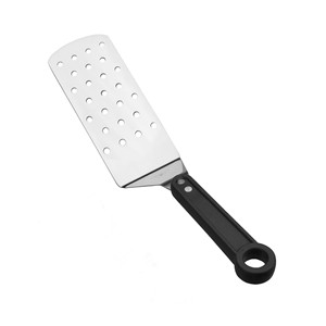 Spatola Forata con Manico ad Anello in Acciaio Inossidabile, Utensile da Cucina per Cucinare e Girare il Cibo - Product Image 1