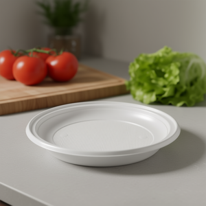 Barquette alimentaire jetable en plastique 28cm PLATO LLANO REDONDO BLANCO Contenant réutilisable 1004R - Product Image 2