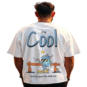 Haute qualité impression personnalisée goutte épaule Boxy surdimensionné Vintage coton lourd lavage à l'acide impression grande taille hommes t-shirt - Product Image 2