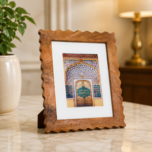 Handcrafted Solid <b>Wood</b> Photo <b>Frame</b> with Wavy Edge Rustic Decorative Tabletop <b>Picture</b> <b>Frame</b> for Home Office Living Room Bedroom - Product Image 3