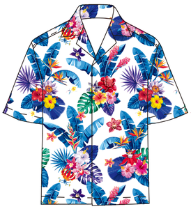 Chemise de plage à manches courtes en polyester anti-rides pour homme, imprimé numérique 3D tendance, chemise hawaïenne personnalisable - Product Image 1