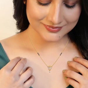 Collier Mangalsutra en diamant avec motif serpent en spirale - Product Image 4