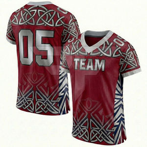 Nuevo Diseño Moderno de Camiseta de Fútbol Americano, Impresión Personalizada por Transferencia de Calor, 100% Poliéster, Transpirable, de Secado Rápido, Corta - Product Image 4